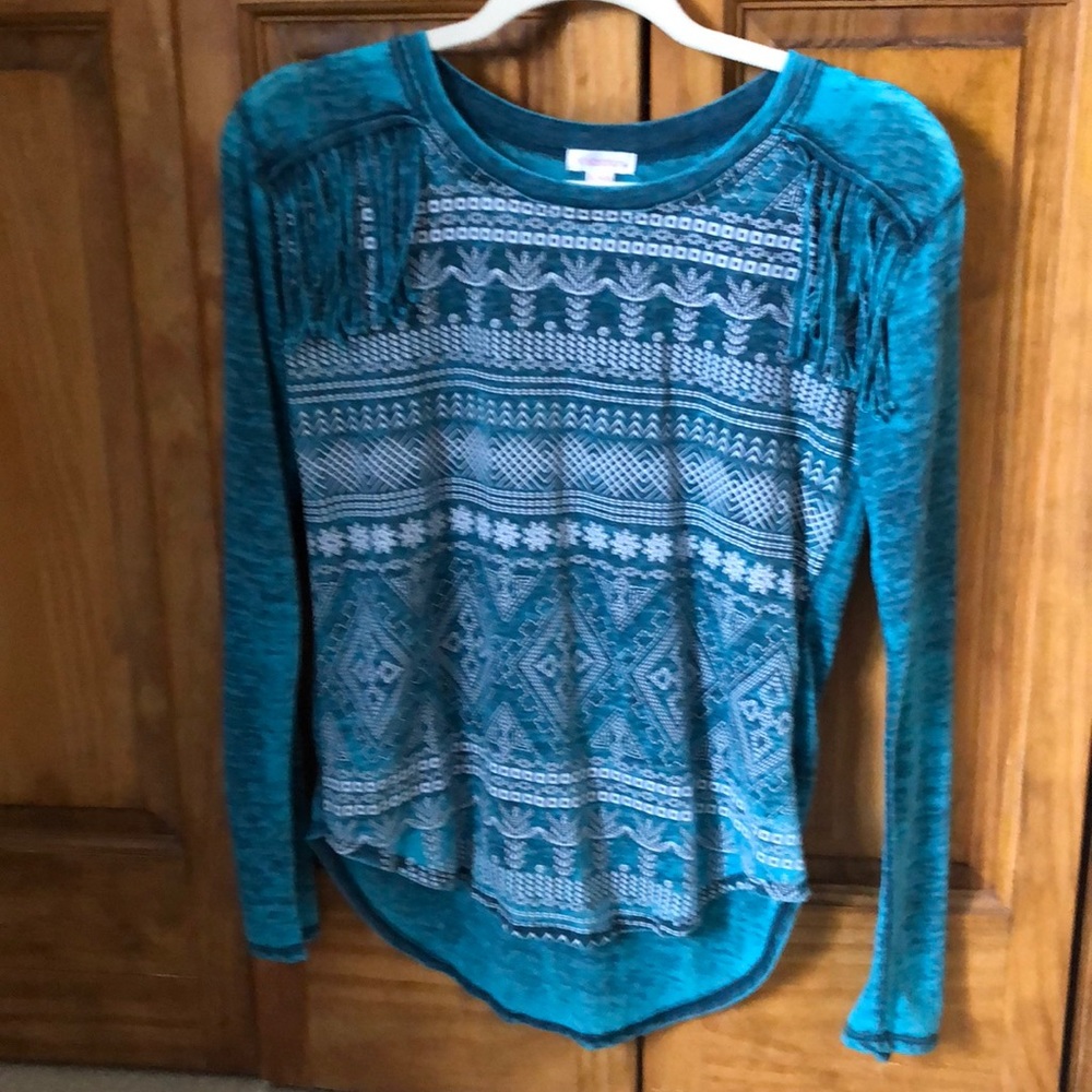 Girls fringe western top. Like new!!